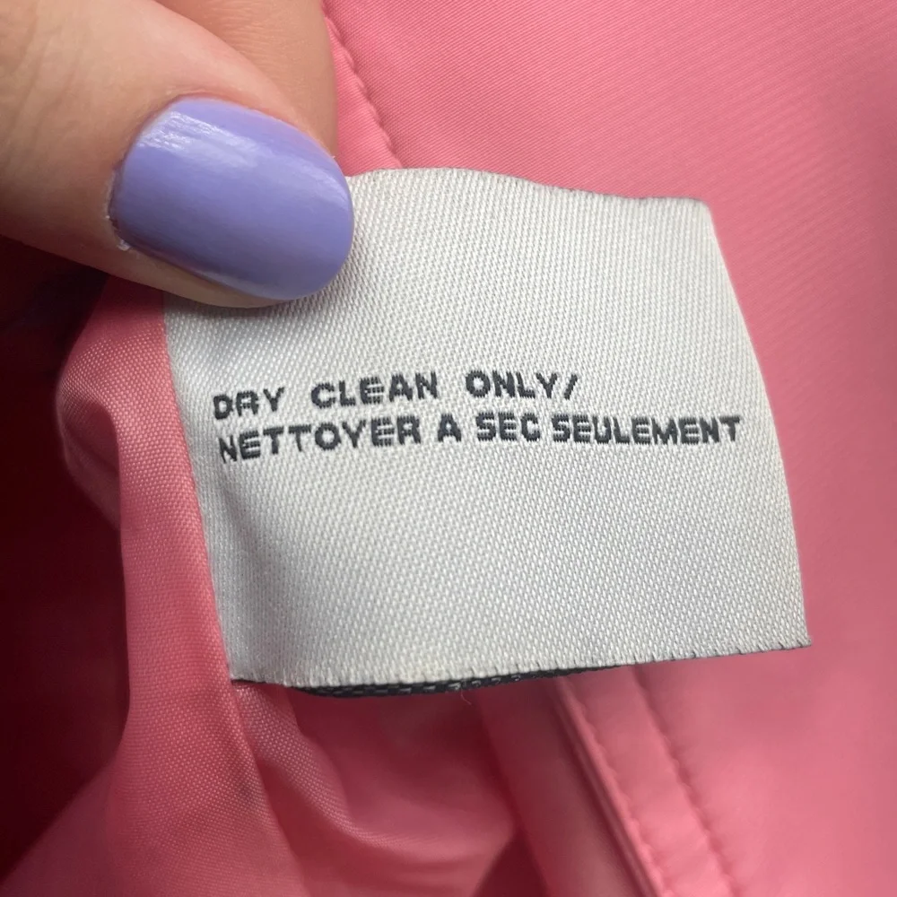 Talbots Pink Button Front Rain Coat Jacket, Sz 10P - Picture 5 of 8